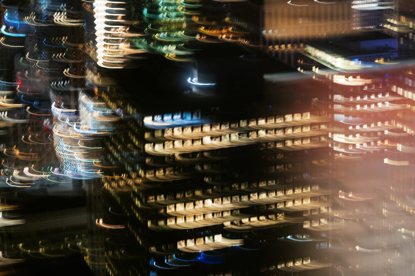 Night in New York fine art photography print by Nick Sparks — abstract city lights in Manhattan